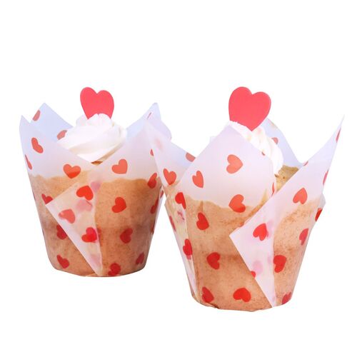 CPSULAS MUFFIN SAN VALENTN/CORAZONES PME