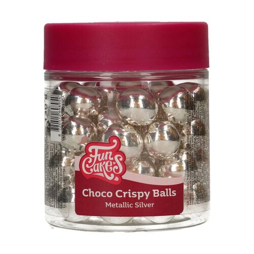 BOLAS CRUJIENTES DE CHOCOLATE METALLIC SILVER 130 GR. FUNCAKES