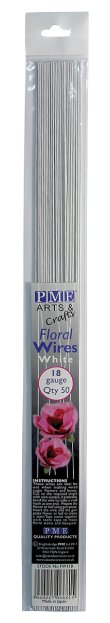 ALAMBRE FLORAL BLANCO #18 - 50 UDS. PME