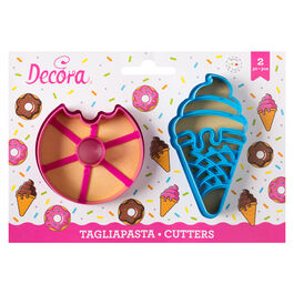 SET DOS CORTADORES DONUT Y HELADO DECORA
