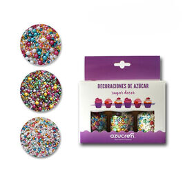 SET 3 SPRINKLES BOHO - FELIZ - PASTEL ARCO IRIS AZUCREN