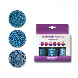 SET CRISTALES - PERLAS 4 MM. - CONFETTI AZUL AZUCREN