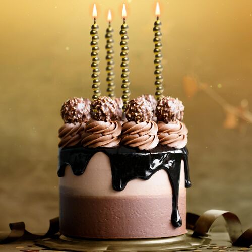 VELAS CUMPLEAÑOS BURBUJAS DORADAS
