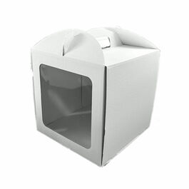 CAJA CON VENTANA 25X25X26 CM. BLANCA AZUCREN