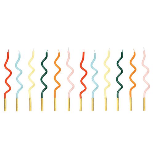 VELAS RIZO ARCOIRIS 14 CM. - 12 UDS. PARTYDECO