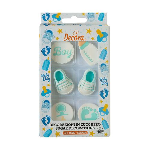 DECORACIONES AZÚCAR ITS A BOY 6 UDS. DECORA