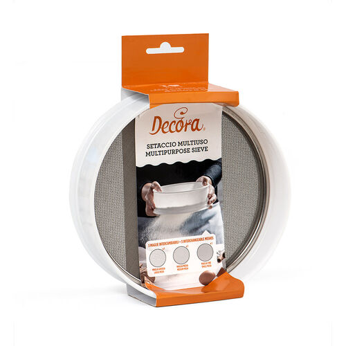 TAMIZADOR PLSTICO CON 3 MALLAS ACERO INOX DECORA