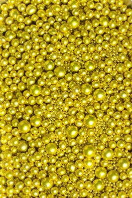 MIX SUGAR PEARLS METALLIC GOLD 100 GR.