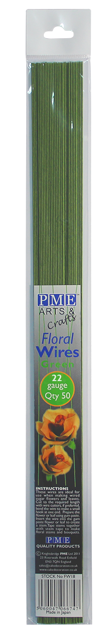 ALAMBRE FLORAL VERDE #22 - 50 UDS. PME