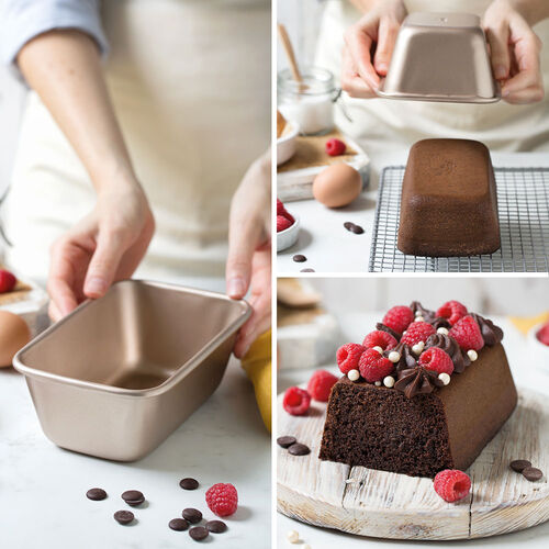 MOLDE PLUMCAKE 29,5 X 14,8 CM. H6,5 LÍNEA ORO DECORA