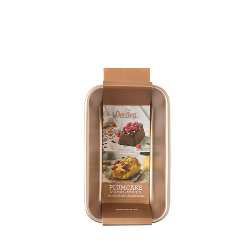 MOLDE PLUMCAKE 18,5 X 11,8 CM. H6,5 LÍNEA ORO DECORA