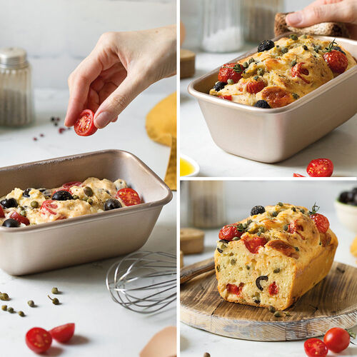 MOLDE PLUMCAKE 18,5 X 11,8 CM. H6,5 LÍNEA ORO DECORA