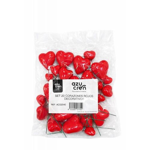 SET 20 CORAZONES ROJOS AZUCREN