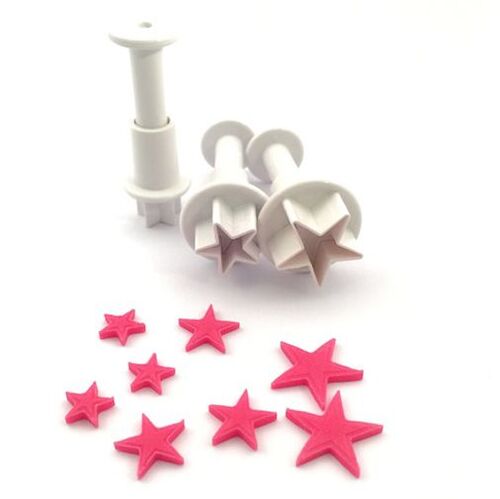 SET 3 MINI CORTADORES ESTRELLA CON EXPULSOR DEKOFEE