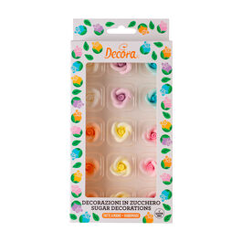 ROSAS AZÚCAR PEQUEÑAS COLORES SURTIDOS 15 UDS. DECORA