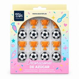 DECORACIONES AZÚCAR FÚTBOL 16 UDS. AZUCREN