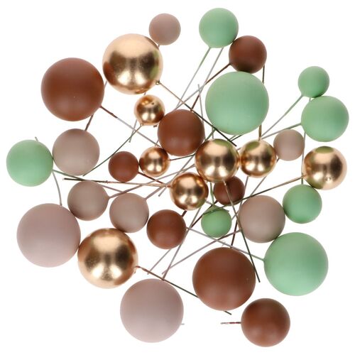 SET 32 BOLAS EARTHY TONES & GOLD SIMPLY MAKING