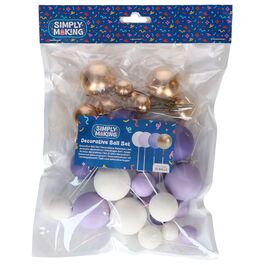 SET 32 BOLAS PURPLE OMBRE & GOLD SIMPLY MAKING