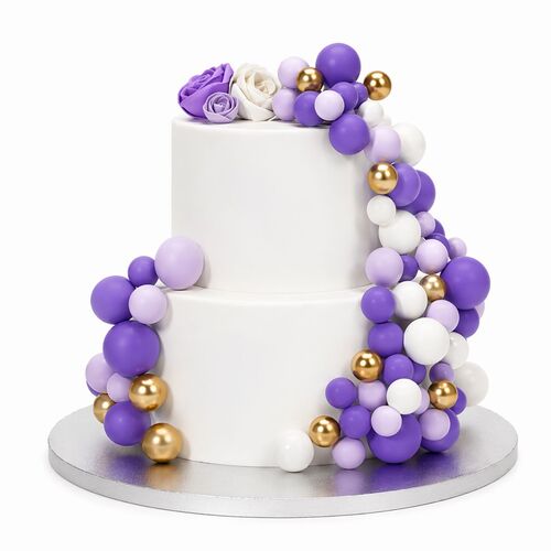 SET 32 BOLAS PURPLE OMBRE & GOLD SIMPLY MAKING