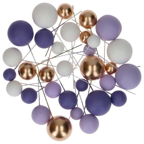 SET 32 BOLAS PURPLE OMBRE & GOLD SIMPLY MAKING